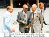 f.l.t.r.: Werner Graf, Gerry Meinzer & German Consul General Dr. Henning L. von Hassel at Toronto City Hall