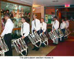 The percussion section moves in (Jugendkappele Dbedorf at the Danube Swabian Club)