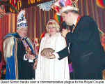 David Simon hands over a commemorative plaque to the Royal Couple (Opening in Hamilton)