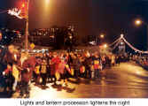 Lights and lantern procession lightens the night (Kitchener Christkindl Market)