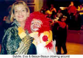 Sybille, Eva & Beaux Beaux clowning around (Rosemonday at the Danube Swabian Club)