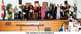 The recipients of this year's commendations (43 years German Canadian Club Hansa)