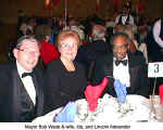 Mayor Bob Wade and wife, Ida, and the honourable Lincoln Alexander (G.K.G. Narrhalla 58)