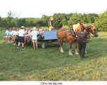 Off to the hay ride (Treue Husaren Mississauga picnic)