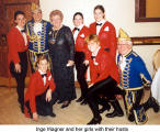 Inge Wagner and "her girls" with their hosts  (Blau-Gold, Treue Husaren Toronto)