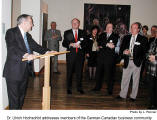 Dr. Ulrich Hochschild addresses members of the German-Canadian business community [Photo by L. Renner]