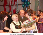 Mr. & Mrs. Schinagl congretulate Rebecca Szauter  (Danube Swabian Club)