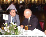 Gerry Meinzer [r.] in conversation with the Consul General Dr. Hochschild [l.]  (German-Canadian Club Hansa)