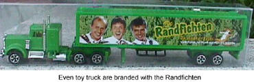 Even toy trucks are branded with the Randfichten  (Danube Swabian Club)