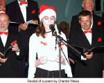 Recital of a poem by Chantal Weiss  (Male Choir Harfentne)