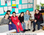 Karl Samsa (3rd from left) with classmates & teacher