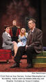 Chick Reid as Inez Serrano, Andrew Massingham as the bellboy, Claire Julien as Estelle Delaunay and Stephen Ouimette as Vincent Cradeau  [photo: Michael Cooper]