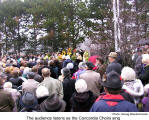 The audience listens as the Concordia Choirs sing  [photo: Herwig Wandschneider]