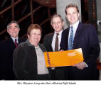 Mrs. Maryann Lang wins the Lufthansa flight tickets