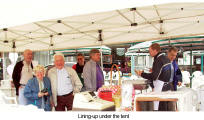 Lining-up under the tent