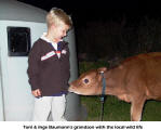 Toni & Inge Baumann's grandson with the local wild life