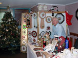 Siegfried Erck with his fabulous clocks at the Echo Germanica table