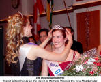 The crowning moment! Rachel Seilern hands over the crown to Michelle Vincent, the new Miss Danube