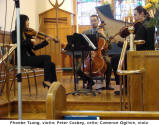 Phoebe Tsang, violin; Peter Cosbey, cello; Cameron Ogilvie, viola