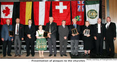 Presentation of plaques to the churches   [Photo courtesy of Transylvania Club]