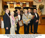 f.l.t.r.: Holger Raasch, Consul General of Germany; Hazel McCallion, Mayor of Mississauga; Reiner Walter, President Club Hansa; Susan Fennell, Mayor of Brampton; Boe Hladysh; Guy La Plante