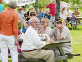 At the picnic table