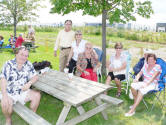 At the picnic table