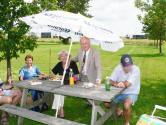 At the picnic table