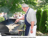 Manning one of the barbeques: Herbert Gross