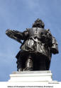 Statue of Champlain in front of Chateau Frontenac [photo: Bob Sandbo]