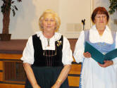 The Edelweiss Choir's Margarete Schauer (left)