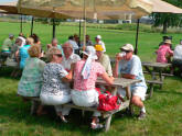 At the picnic table