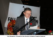 The speakers: Toni Bergmeier, President German Canadian Congress National