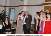 President Joe Folk says good-bye to Deanne Vincent, Princess of 2009...