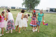 Sack race with partner