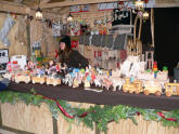A vendor of Christmas items