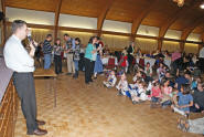 Robert Gutwein initiates the Easter egg hunt