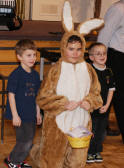 The Easter bunny, helpers, baskets, children