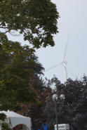 The power wind mill emerging from the mist