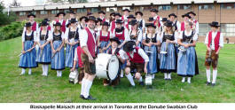 Blaskapelle Maisach at their arrival in Toronto at the Danube Swabian Club