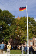Raising the German flag at Queen's Park